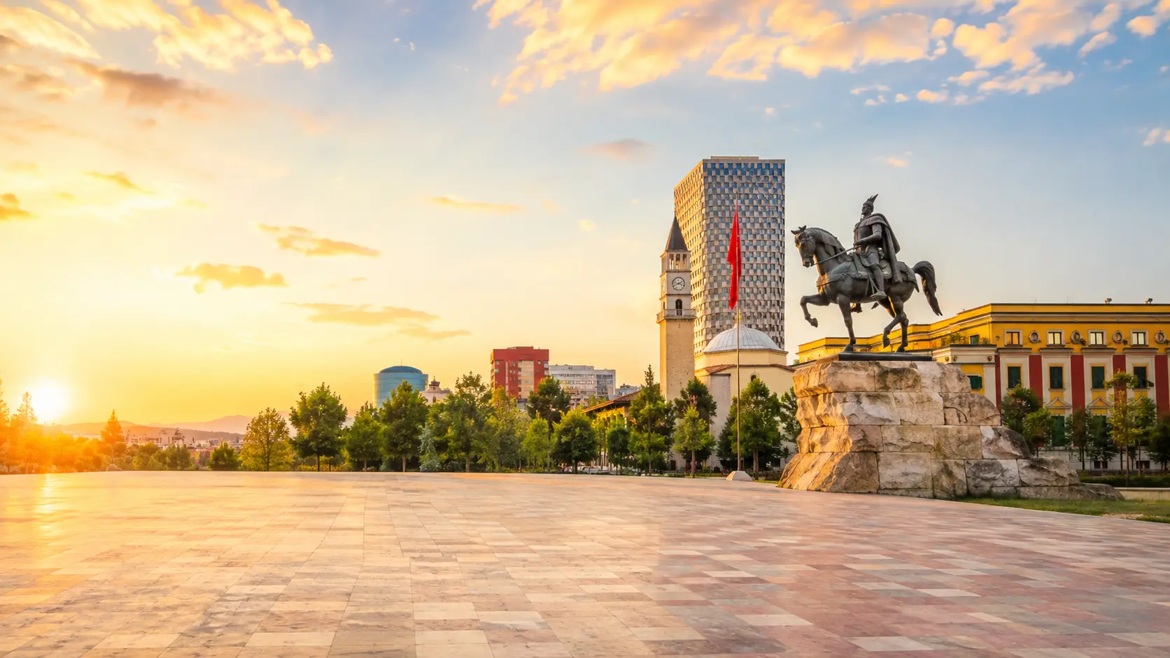 Skanderbeg Square in Tirana, Albania