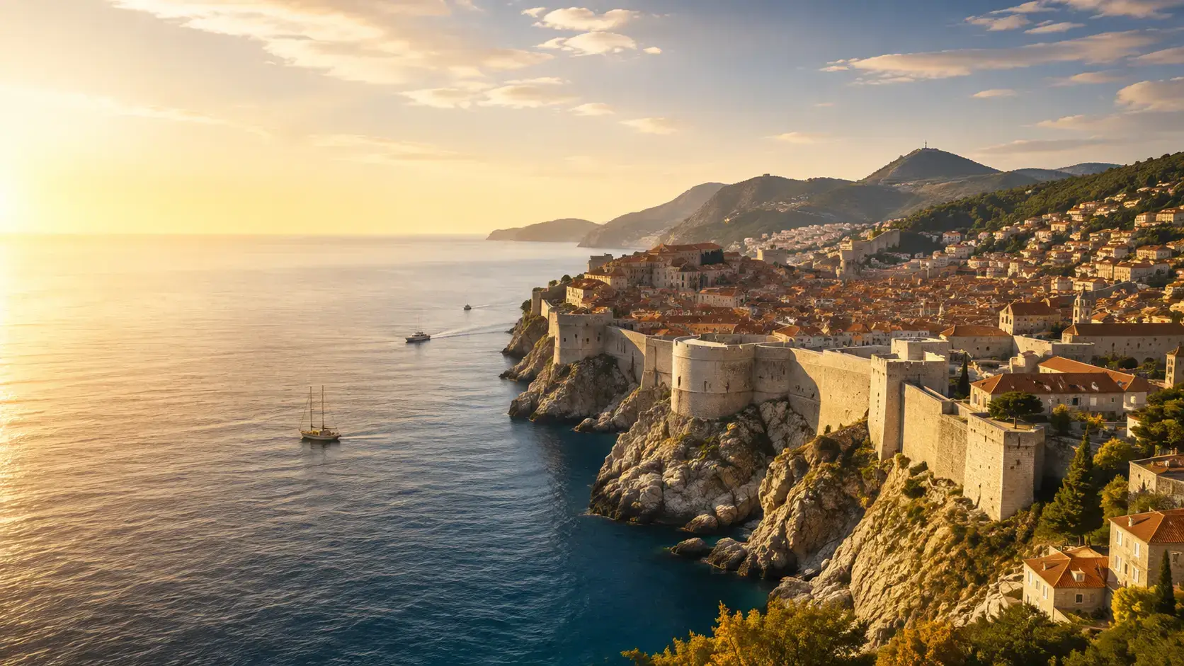 Dubrovnik old town on the Croatian coast