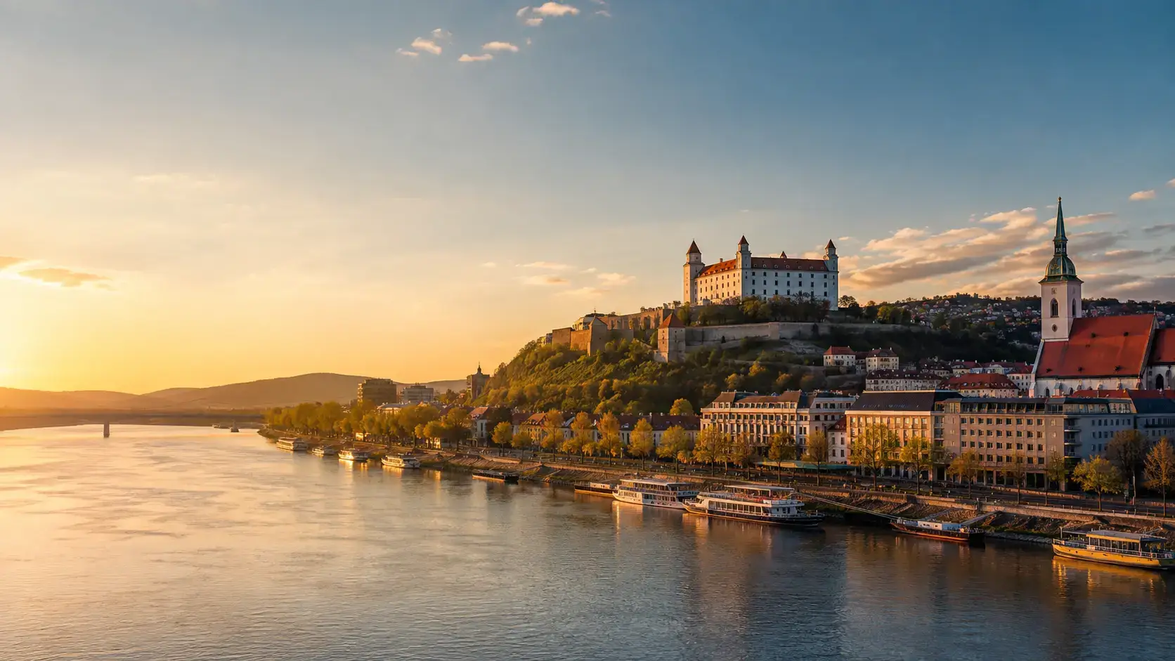 Burg Bratislava und Altstadt in der Slowakei